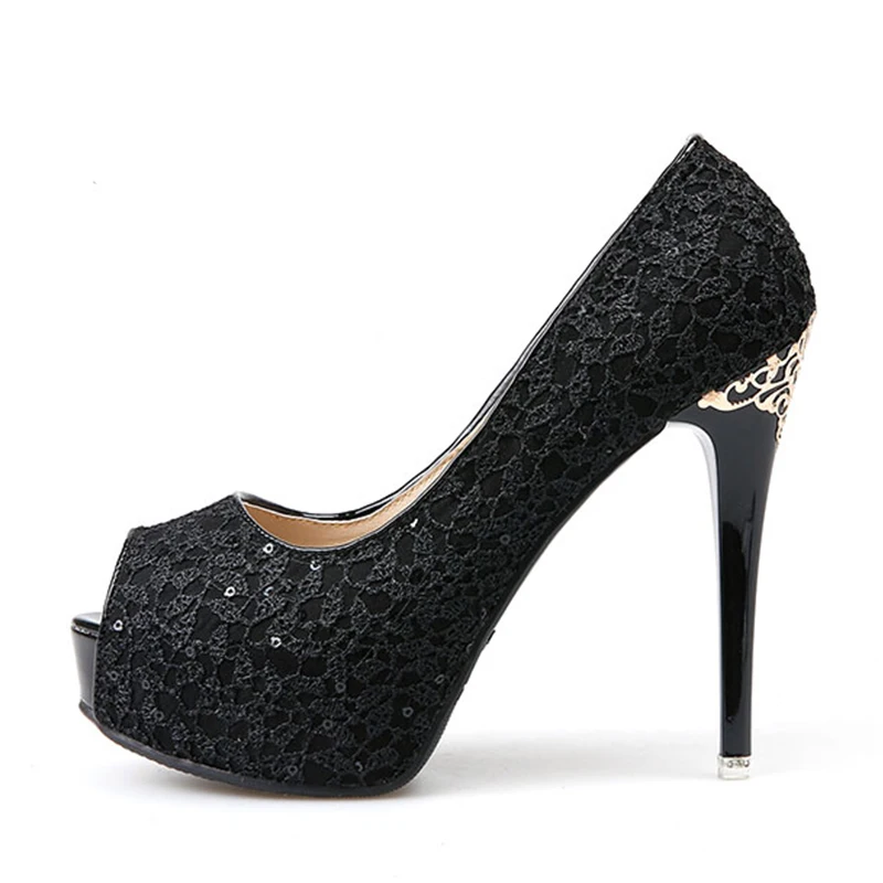 KarinLuna/элегантные туфли с открытым носком женские пикантные вечерние туфли-лодочки на платформе и тонком высоком каблуке со шнуровкой для подружки невесты женская обувь