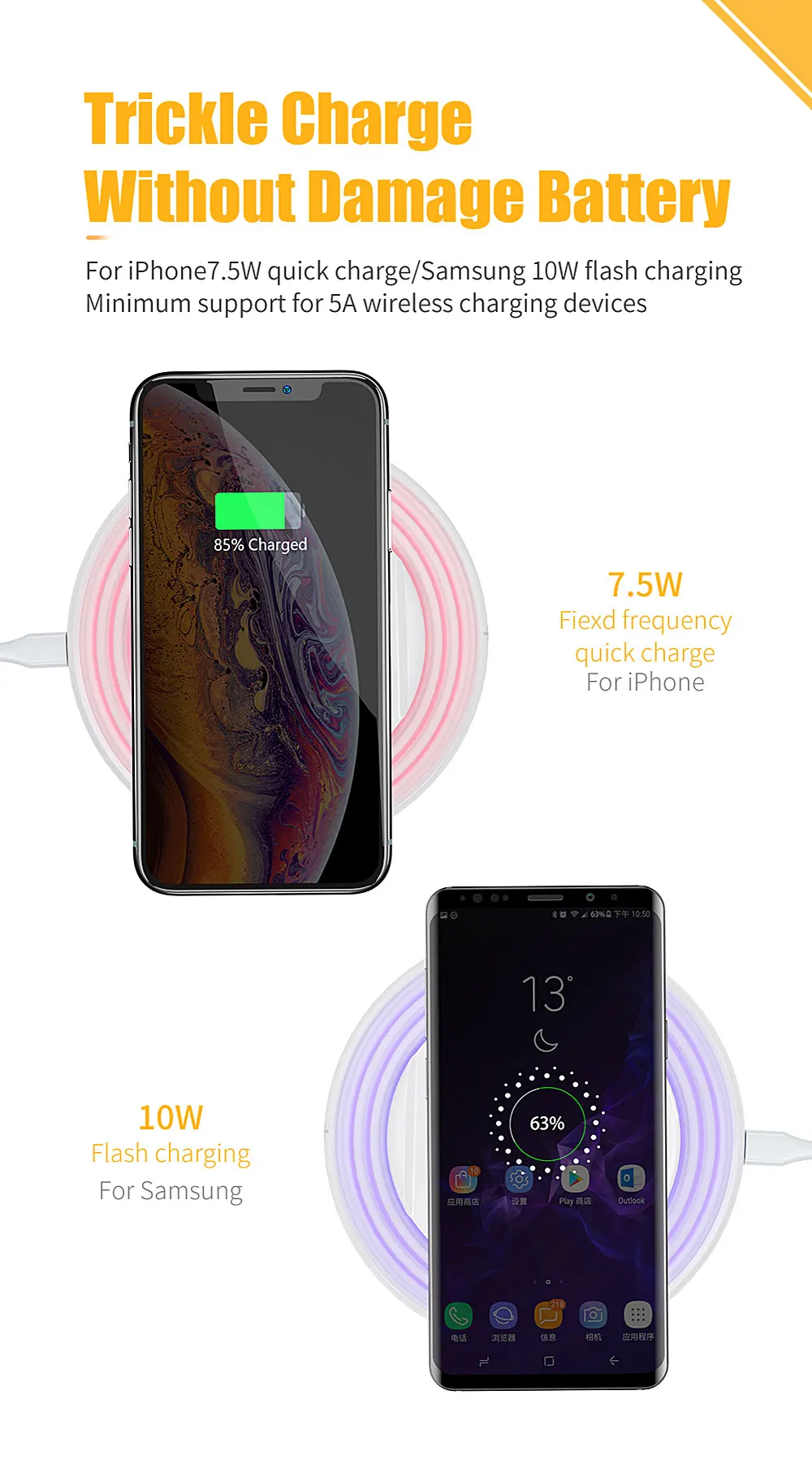 FPU настольный ночник светодиодный Qi Беспроводное зарядное устройство держатель телефона Быстрая зарядка для iPhone Xs Max XR X samsung S10e S10+ S9 S8 Note 8