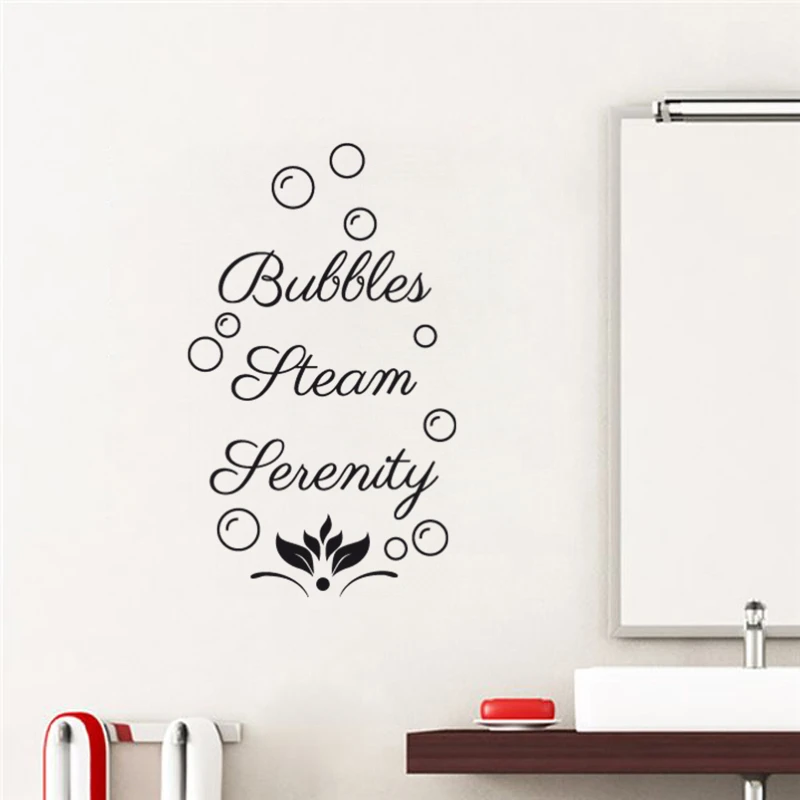 Bubbles Steam Serenity Bathroom Toilet Removable Vinyl Wall Stickers Decals Decor Art Bathtub Decor Applique Jg2516 Wall Stickers Aliexpress