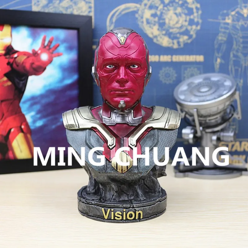 

Avengers: Age of Ultron Statue Superhero Vision 1:4 Bust Cyborg Edwin Jarvis Resin Action Figure Collectible Model Toy W36
