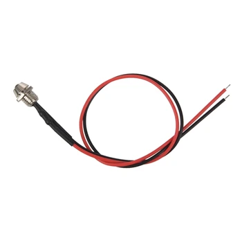 

6mm 12V Car Truck Boat Metal Indicator Pilot Dash Light Lamp With Wire Red LED