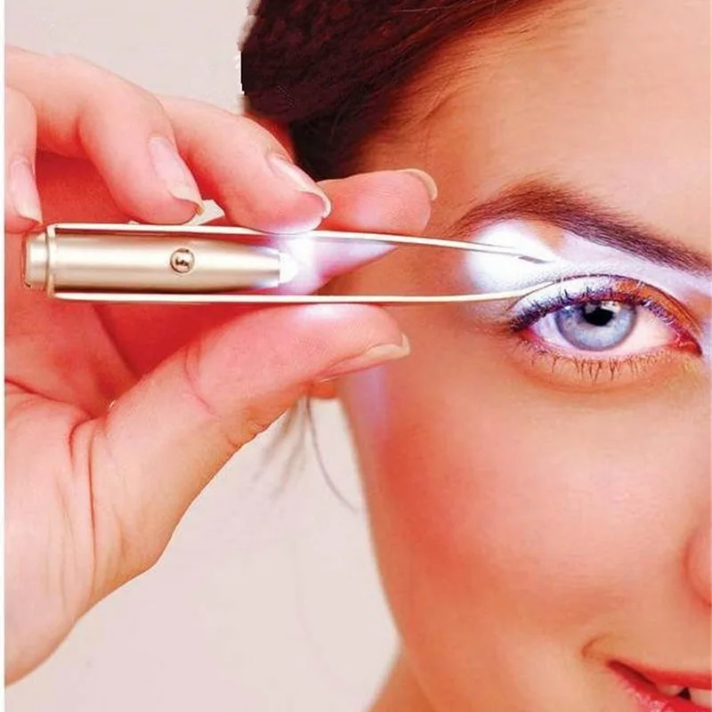 

Make Up Tool LED Light Eyelash Pinzas Cejas Eyebrow Hair Removal Tweezers Pinzette Stainless Steel Pinzas De Depilar Con Luz