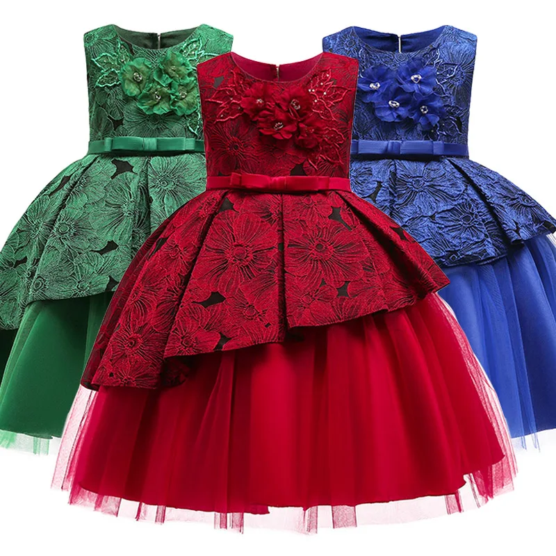 Летние детские праздничные платья для девочек, платье принцессы, детский Карнавальный костюм для девочек, пасхальное свадебное платье с цветочным рисунком для девочек