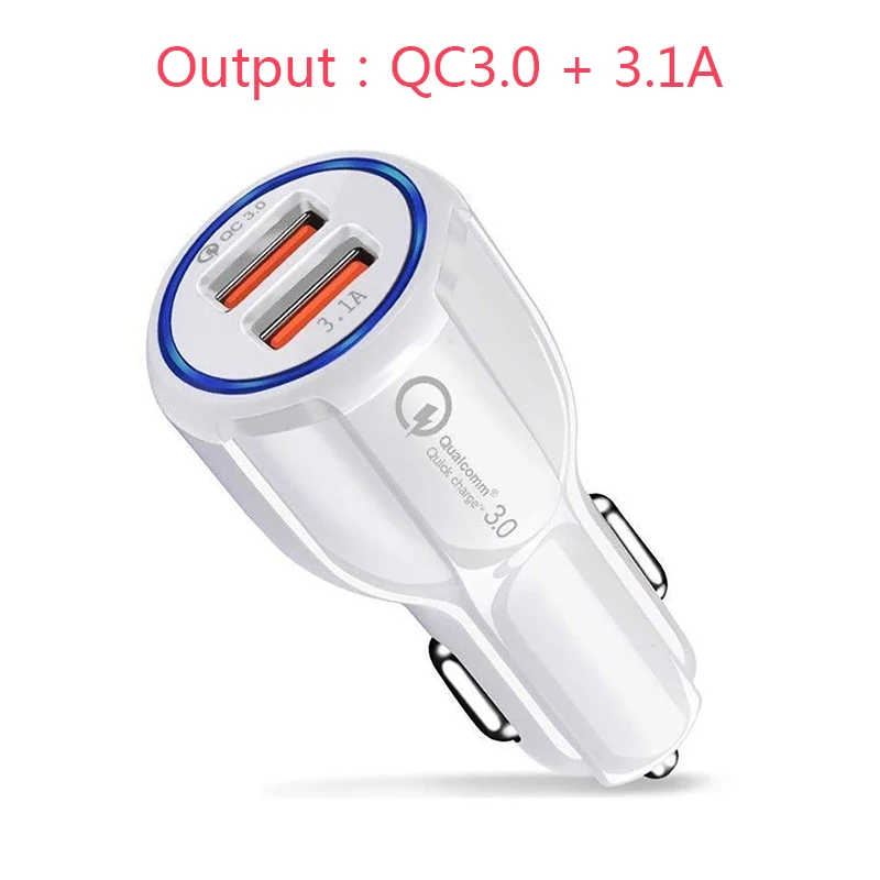 Зарядных порта USB для автомобиля Зарядное устройство Quick Charge 3,0 для iPhone X samsung S10 Xiaomi Mi 9 мобильный телефон быстрая зарядка, автомобильное зарядное устройство QC 3,0 автомобиль-Зарядное устройство - Тип штекера: A