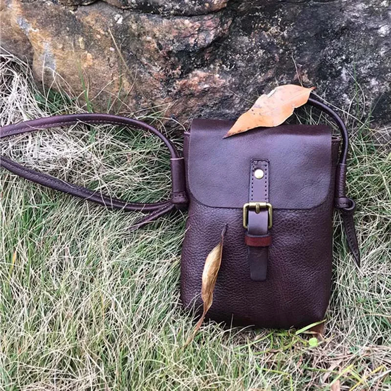 AETOO New handbags fashion retro leather handbags rose imprint ladies diagonal handbag mini shoulder bag