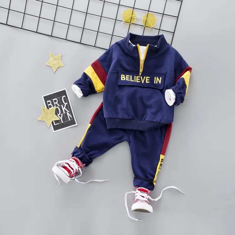

Spring Kids Sport Suit Infant Boys Girls Hooded Clothing Set 2019 Zipper Sports Clothes For 1 2 3 4 Years Children Tracksuit