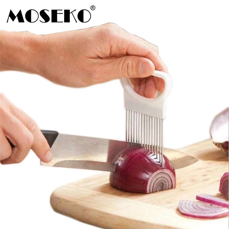 MOSEKO Овощной фруктов говядины лук слайсер томатный картофель режущий Держатель резак из нержавеющей стали игла для мяса