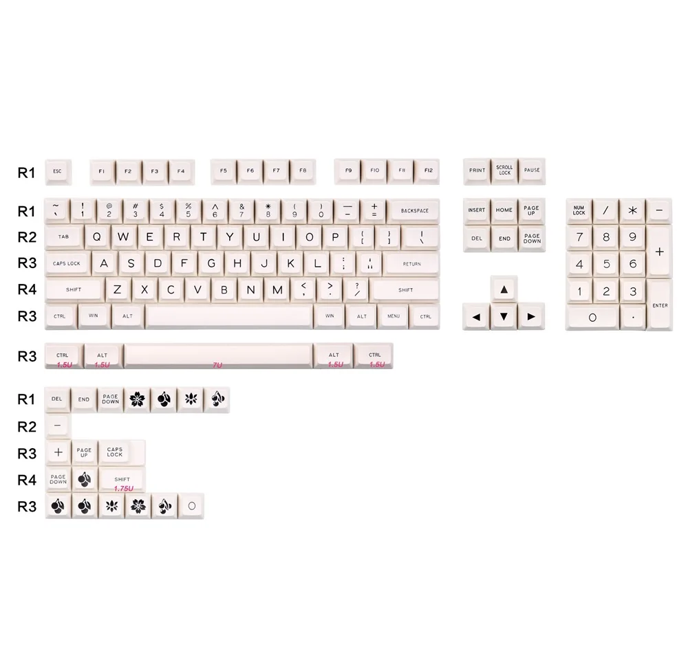 MAXKEY лук SA keycap Doubleshot ABS 129 клавиш для Механическая клавиатура cherry mx - Цвет: SA BOW