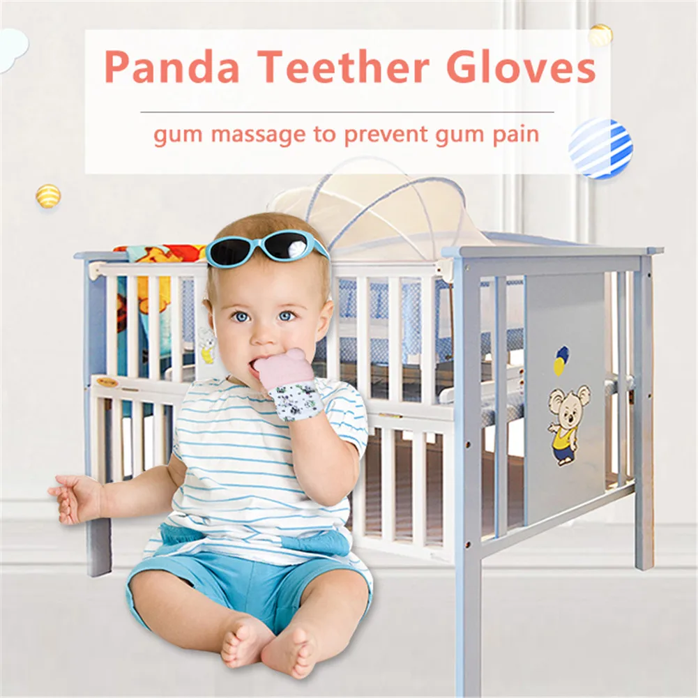 Panda стиль детские силиконовые перчатки-грызунки пищевой безопасный материал детские зубы Molars вокальные зубы игрушки хорошего качества