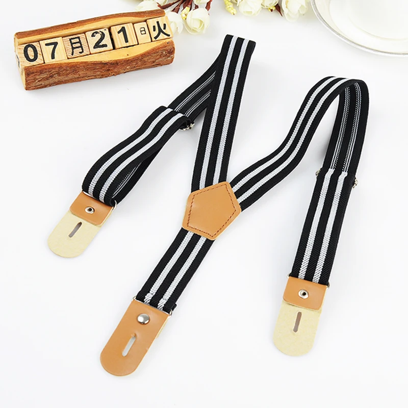 

JIERKU Suspenders Kid's Button Braces Baby Suspenders Buttons Suspensorio Fashion Trousers Strap 2.5*65cm KD08231
