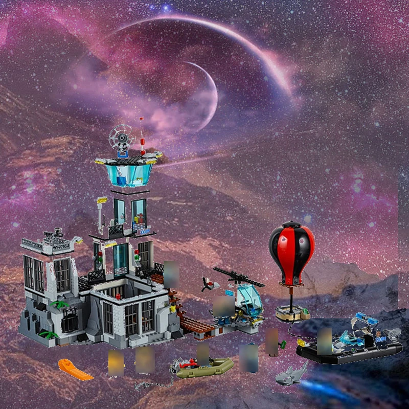 

City Police Prison Islnd Building Blocks Police 815pcs Brick Creators Figure Castle Model Compatible Toy Cities