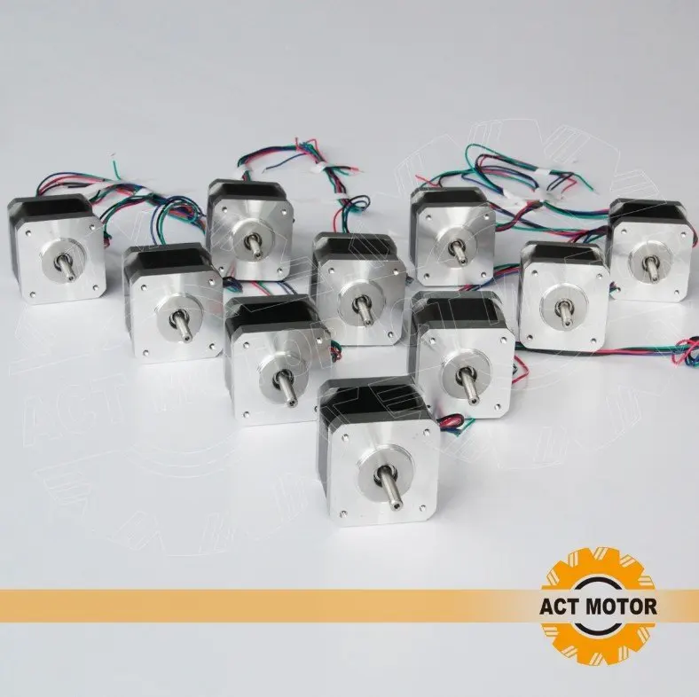 

10PCS 4-LEAD Nema17 Stepper Motor 40oz-in( 28N.CM) ,33MM,12V,0.4A CE 17HS3404