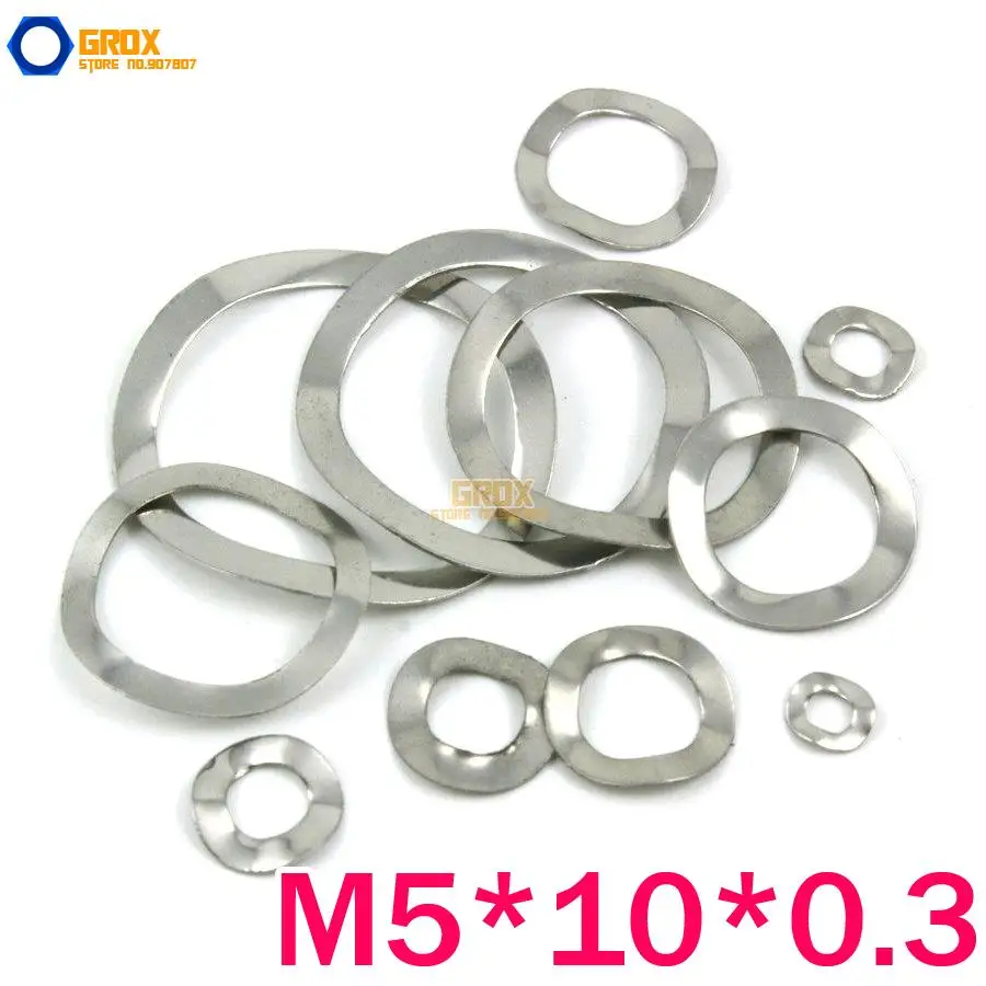 150 Pieces M5*10*0.3mm Wave Washer Spring Washer 304 Stainless Steel