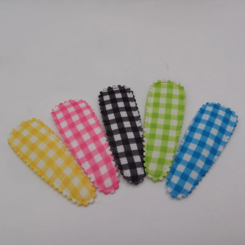 

5.2CM Gingham Baby Snap Clips covers applique - perfect for fine hair clips