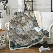 Плюшевое одеяло с абстрактным геометрическим рисунком, молодежная мода, одеяла, 3D принт, шерпа, Флисовое одеяло для дома, офиса, моющееся покрывало