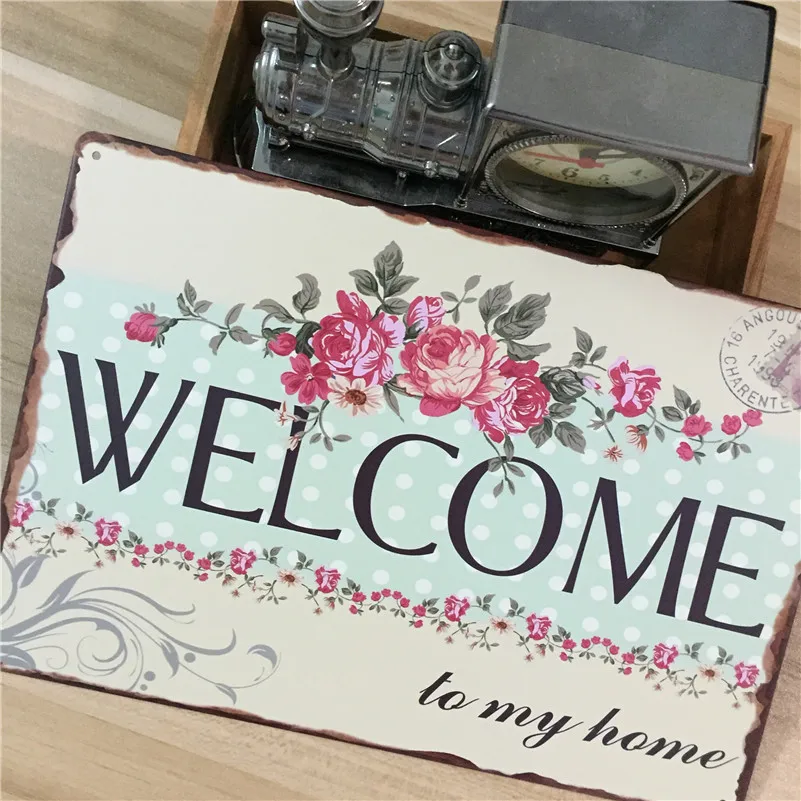 Welcome To My Home Tin Signs Metal Sign Vintage Welcome To My Home Tin Signs Metal Sign Vintage Painting Bar Pubs Wall Decoration Pictures 20x30cm In Plaques From