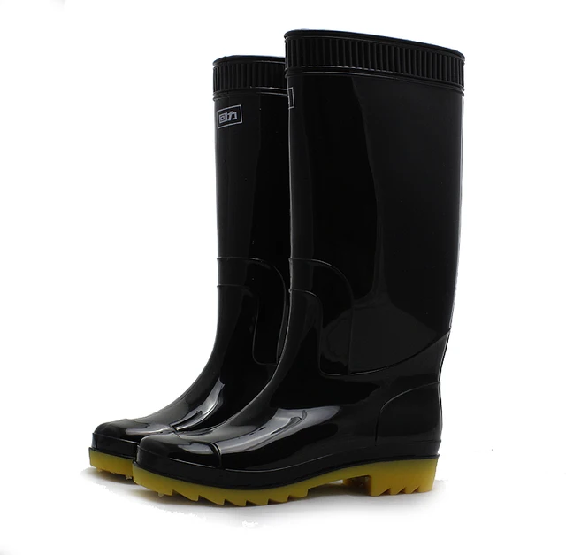 38cm Warrior tall boots rainboots waterproof boots water shoes black