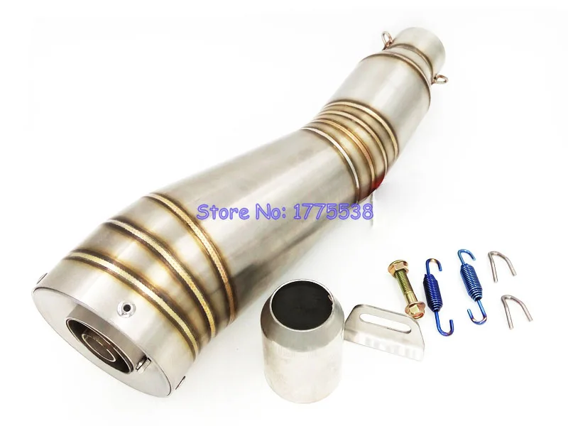 

PHULEOVEO L:400mm ID:51mm Universal Motorcycle Exhaust Muffler with DB Killer Stainless Steel Motorbike Exhaust Muffler Escape