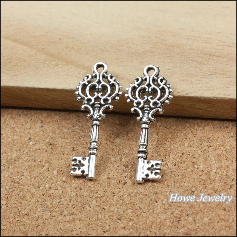 

120pcs chram vintage key Pendant Tibetan silver Zinc Alloy Fit European Bracelet & Necklace DIY Metal Jewelry Findings