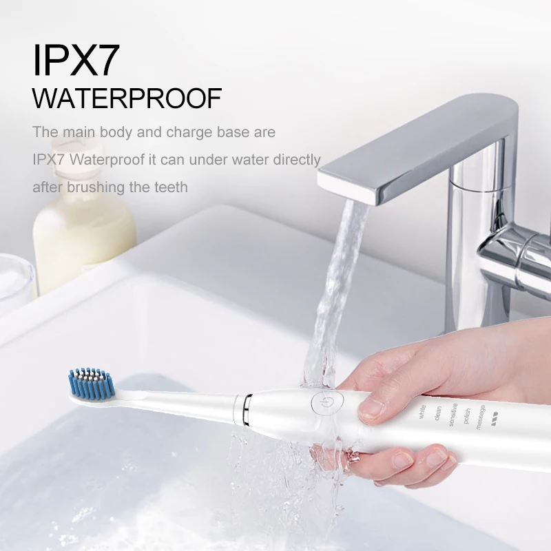 SEAGO Smart Rechargeable Electric Toothbrush Sonic for 5 modes Can Used 180 Days with 4 Brush Heads & 1 Interdental brush SG575 SEAGO Smart Rechargeable Electric Toothbrush Sonic for 5 modes Can Used 180 Days with 4 Brush Heads & 1 Interdental brush SG575