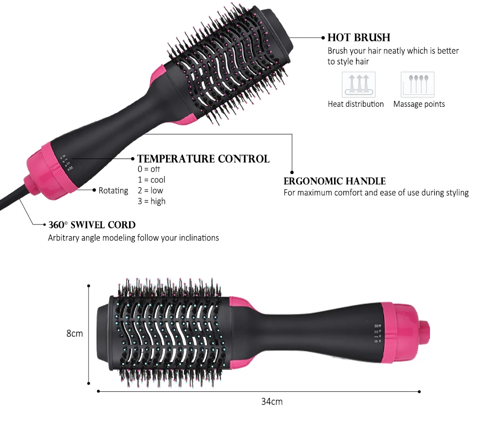 Профессиональный одношаговый фен для волос 2 в 1 выпрямитель и бигуди Салон отрицательные ионы горячий воздух щипцы для завивки волос