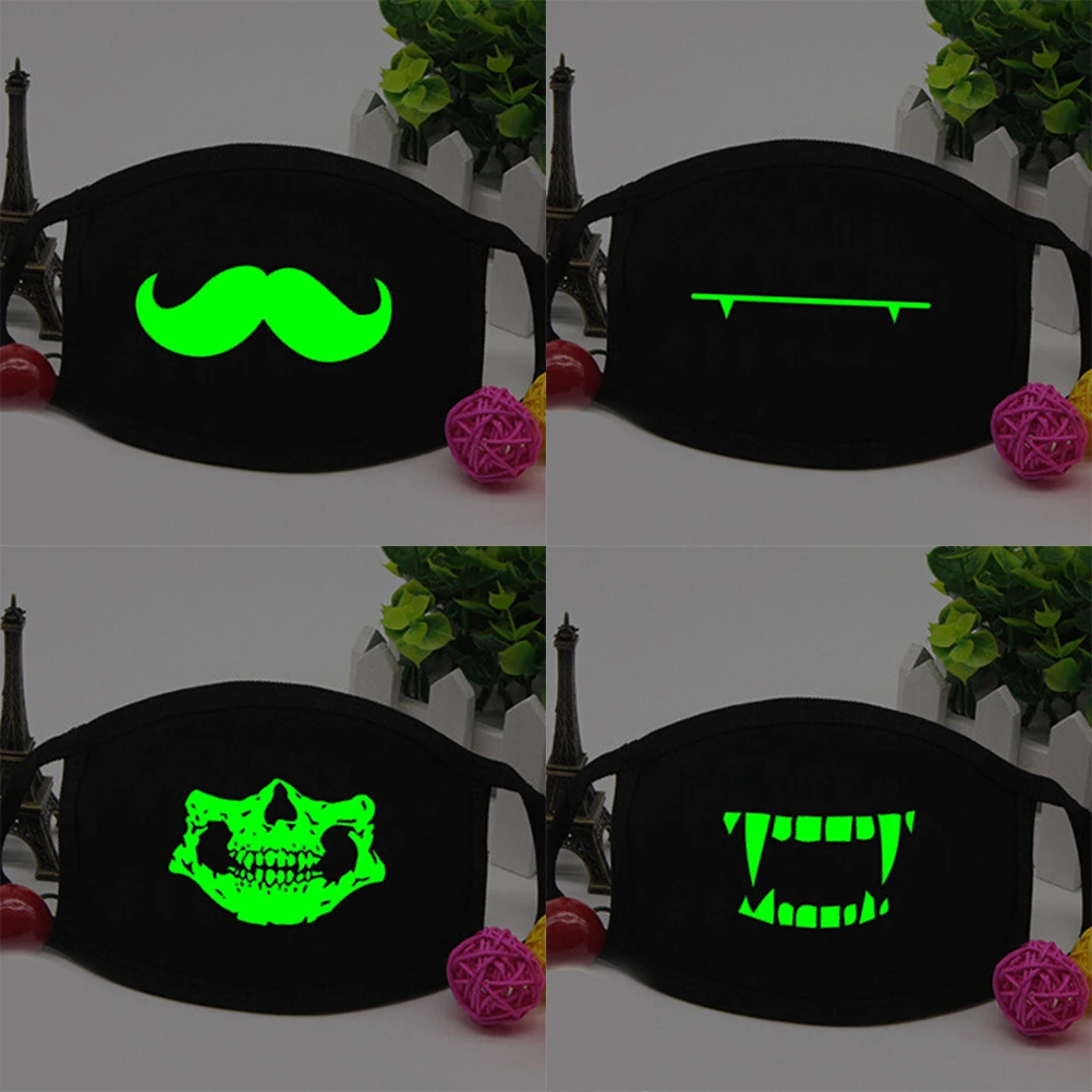 

1PCS Black Mouth Mask Creative Light dust Luminous keep warm Cool Unisex Mask Noctilucent Anti Dust