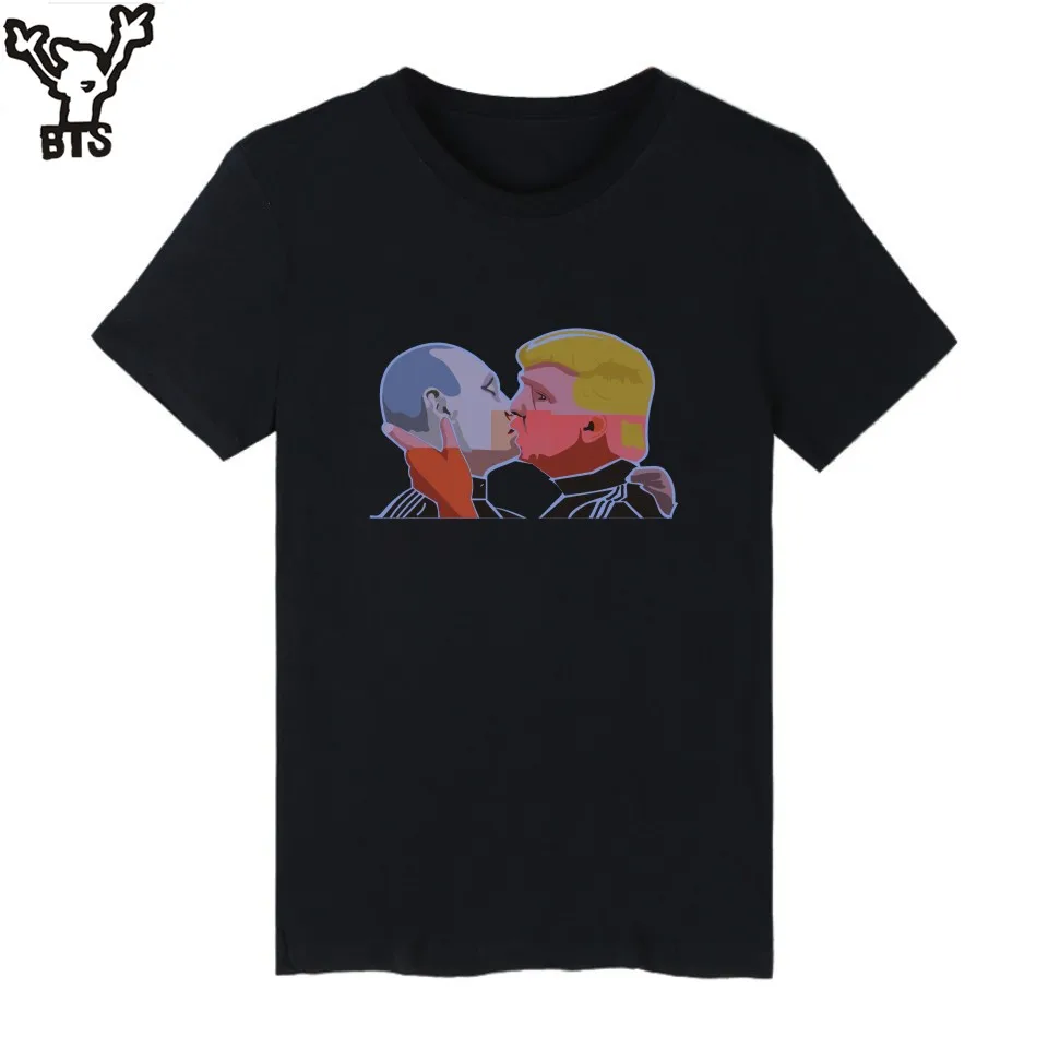 Donald Trump and Putin T shirts Cotton Summer Short Sleeve T Shirts and