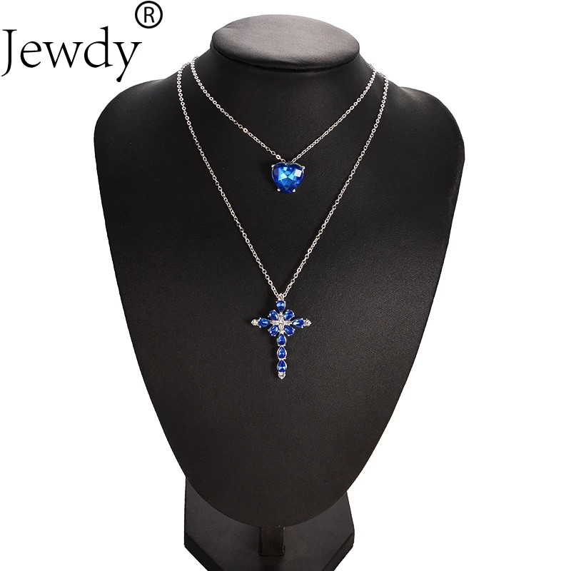 Новейшее ожерелье Jewdy 2018 с подвеской крестом женское колье чокер в форме сердца