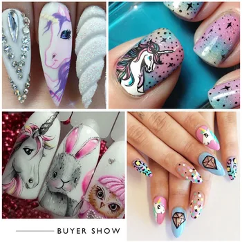 

5 PCS/Set Nail Art Decals Stickers Unicorn Rainbow Transfer Stickers Manicure Nail Art Supplies