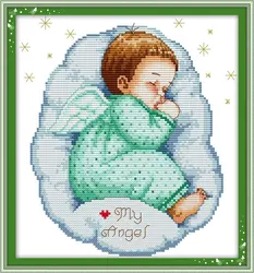 Сна ангел ребенок (1) (мальчик) наборы вышивки крестиком 14ct 11ct вышивка выкройки комплект поделки ручной работы рукоделие украшения NKF
