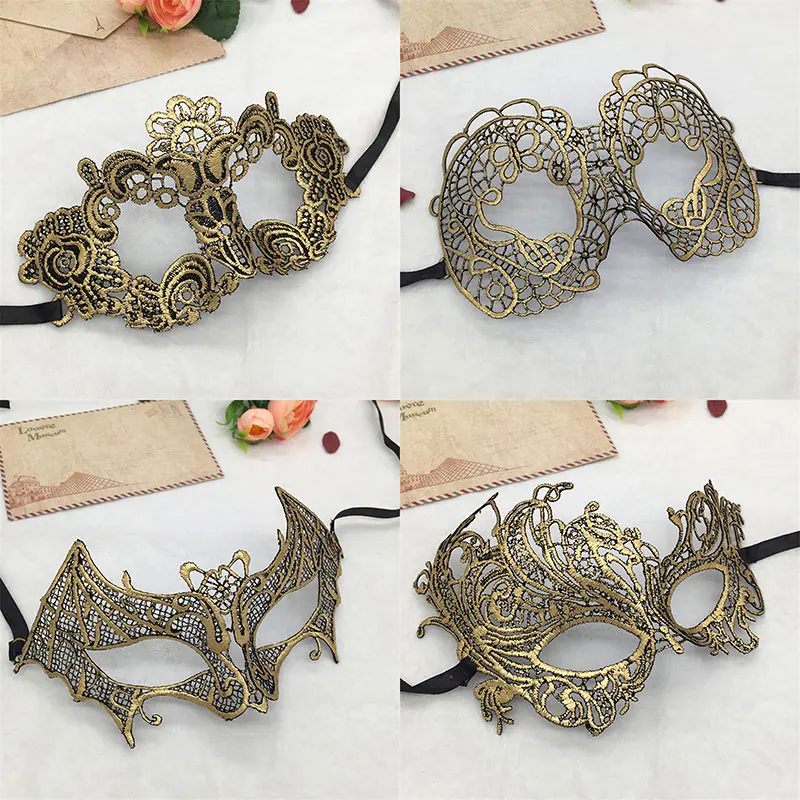 

Masquerade Masks For Women Hallowmas Carnival Anonymous Upper Half Face Mask Bronzing Gold Bat Mysterious Gift