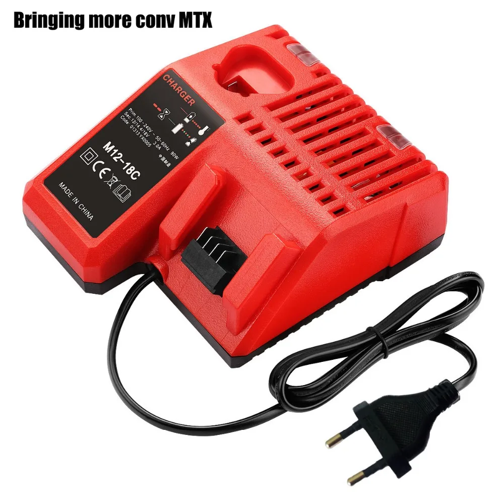 Battery Charger for  M12 M18 18V Li-ion Rechargeable Cell Adapter 