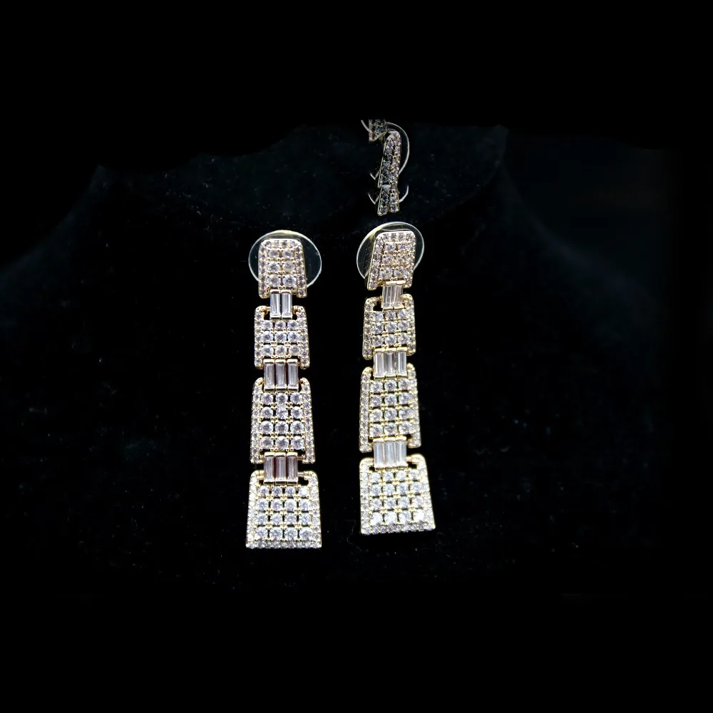 

MADALENA SARARA Vintage Queen Elegant S925 Needle earrings AAA Zircon Inlaid Girl earrings Drop Style 85mm