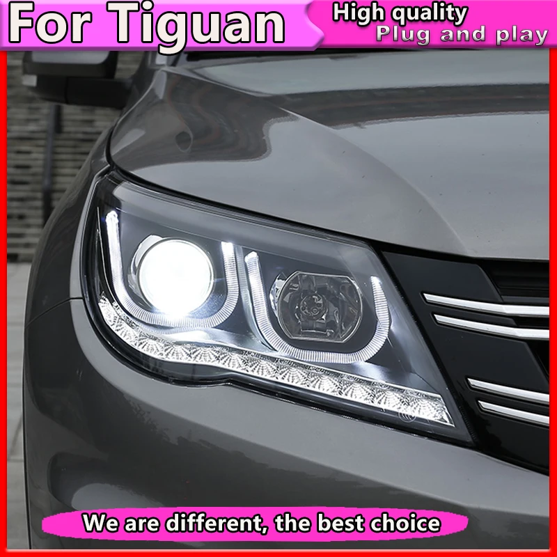 Автомобильный Стайлинг для VW 2010-2013 Tiguan фары нового Tiguan светодиодный фары DRL Объектив Двойной Луч H7 ксеноновые автомобильные аксессуары