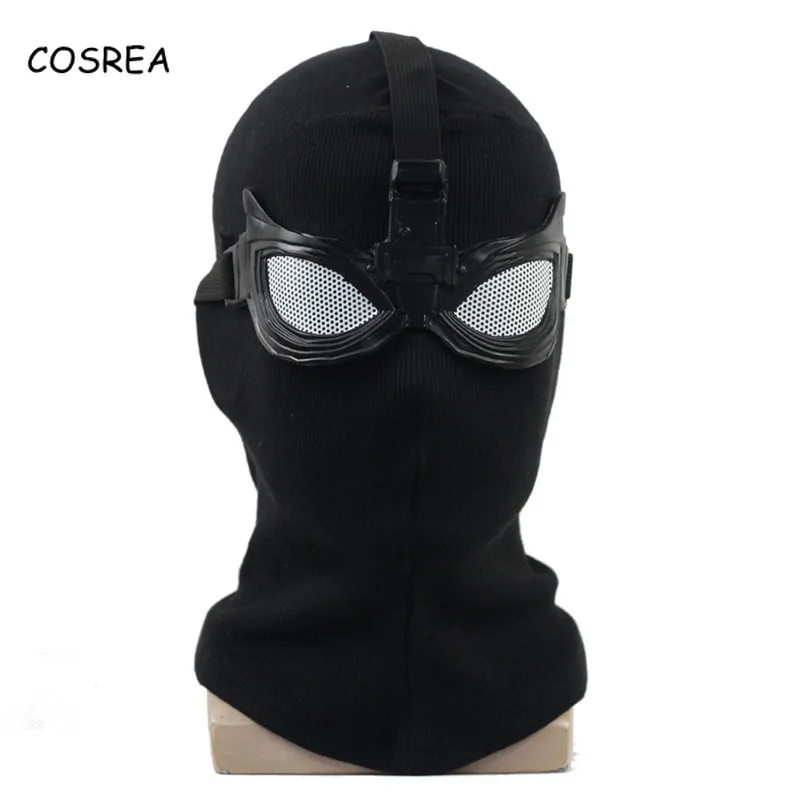 

New Spider-Man Far From Home Peter Parker Stealth Suit Mask Cosplay Spiderman Black Mask with Goggles Glasses Halloween Party