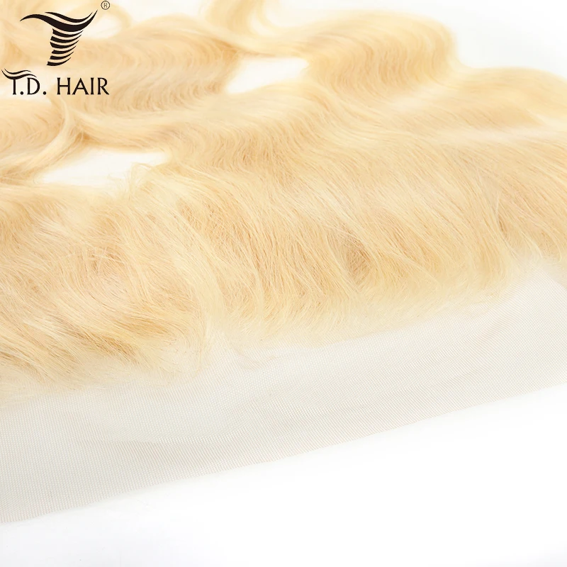 Tdhair тела волнистые светлые пучки с 13*4 синтетический фронтальный 12-28 дюймов человеческие волосы переплетения пучки 613 медовые светлые пучки с фронтальной