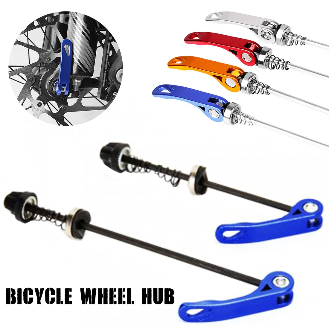 2pcs Bicycle Bike Wheel Hub Quick Release Front Rear Axle Skewer