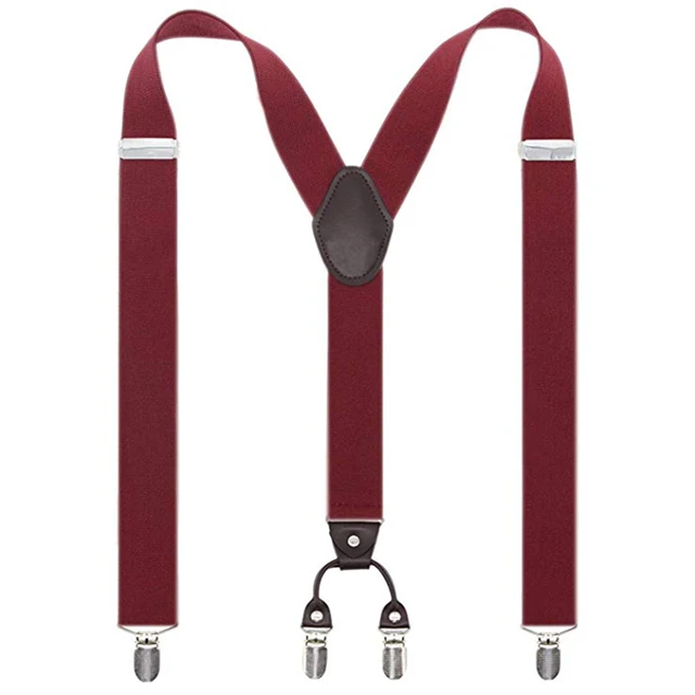 Fashion Strap Multicolor Elastic 6 Clip Men'S Trend Strap Adult Boxed