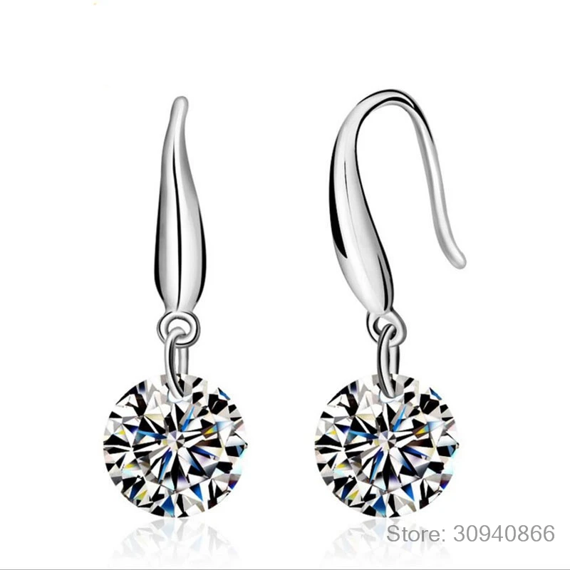 HTB1vbgBaMFY.1VjSZFnq6AFHXXao - 2019 Fashion jewelry 925 silver Earrings Female Crystal from Swarovski New Woman name earrings Twins micro set