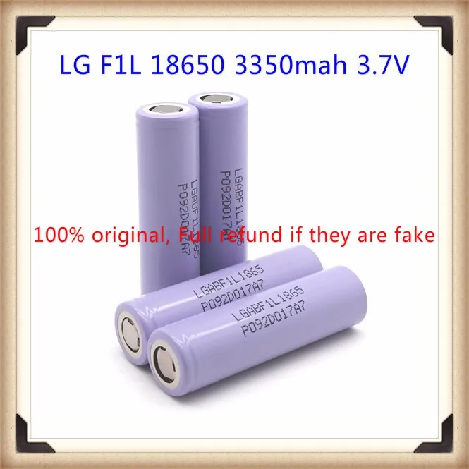 LG 18650 F1L 3350 mah 3,7 V аккумуляторная батарея с плоским верхом(1 шт