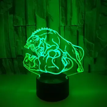 

New Wolf Colorful 3d Small Led Night Light Touch Remote Control 3d Small 3d Light Fixtures Christmas gift for baby room lights