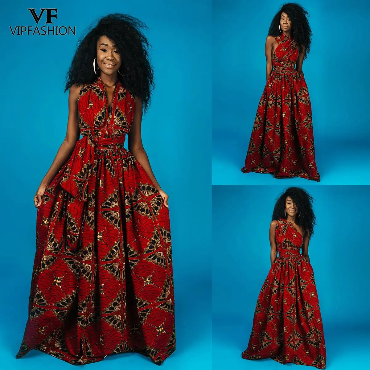 VIP модное летнее платье в этническом стиле, сексуальное длинное платье с цветочным принтом в африканском стиле для женщин, большие размеры, индийское длинное платье