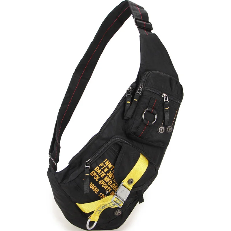 Новая Водонепроницаемая нейлоновая нагрудная сумка, дорожная военная сумка через плечо, сумка-мессенджер на одно плечо, рюкзак на заднюю часть, высокое качество, мужской слинг-рюкзак - Цвет: Black A