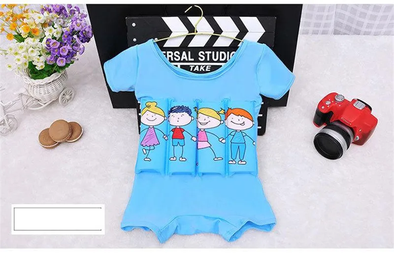 2017 Brand New Quick-drying Kids Buoyant Swimsuit Baby Boy& Baby Girls Siamese Floating Body Swimsuit Removable Float Swimwear19