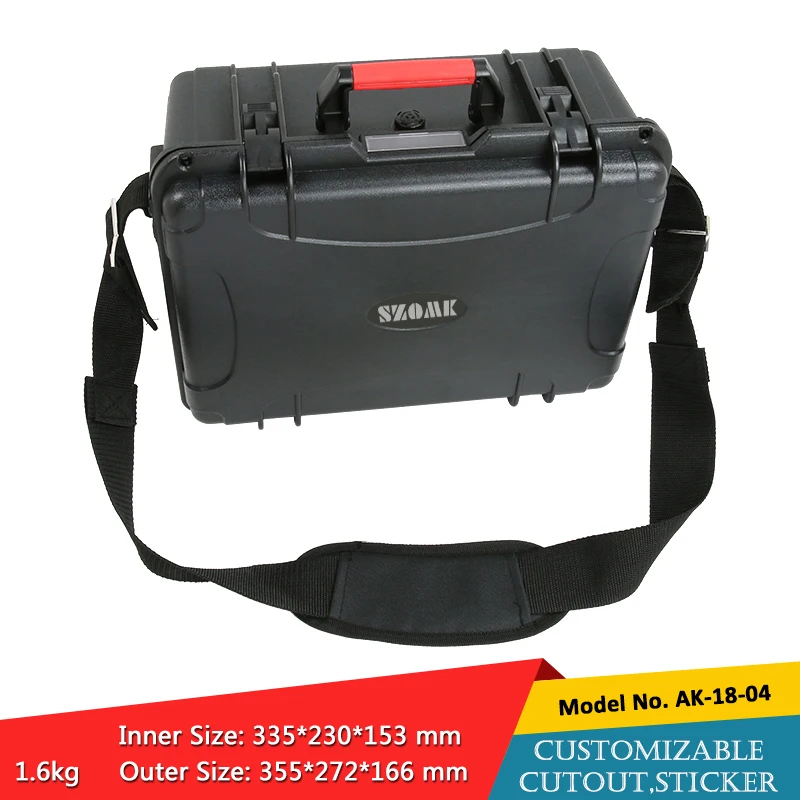 

355*272*166mm szomk abs plastic storage case custom hard mechanic tool box plastic equipment case for eectronic devices