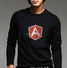 Camiseta de mangas compridas do google angularjs dos trajes do caráter masculino outono primavera fãs angular js camisa de manga completa t