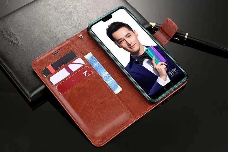 25 шт./лот кожаный чехол бумажник в виде книги Crazy Horse Lines для Samsung A9 2018 A7 A6S star Pro Lite