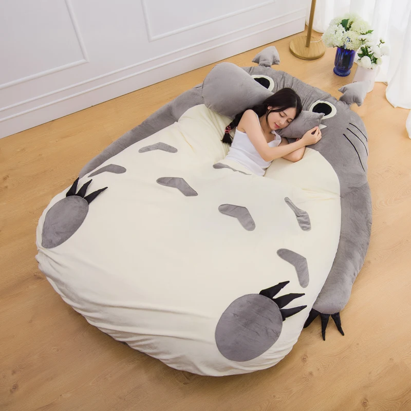 Pop Anime Totoro Sleeping Bag Soft Plush Large Cartoon Bed Tatami