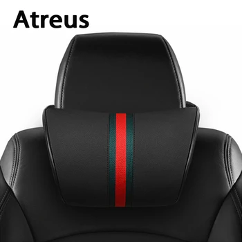 

Atreus Car-styling 1Pcs Car neck pillow Leather Memory pillow for Audi a4 b6 a3 Nissan qashqai Renault duster car accessories