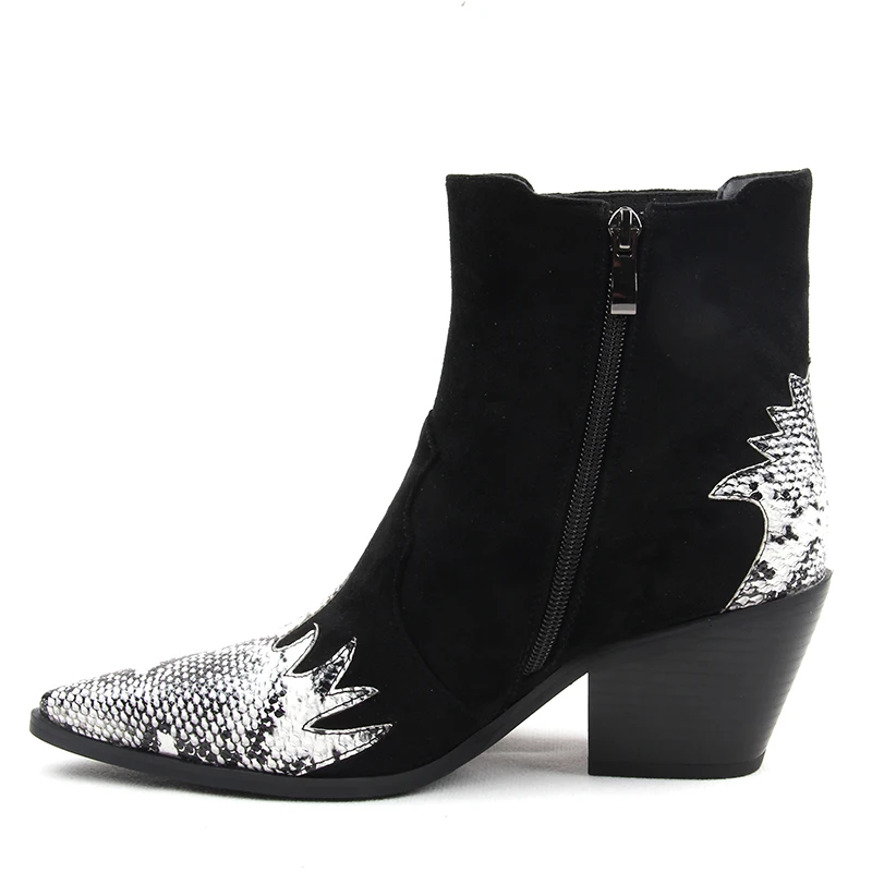 Г., новые осенние модные женские ковбойские ботинки женская обувь ковбойские ботильоны в ковбойском стиле женская кожаная обувь с острым носком, расшитая блестками